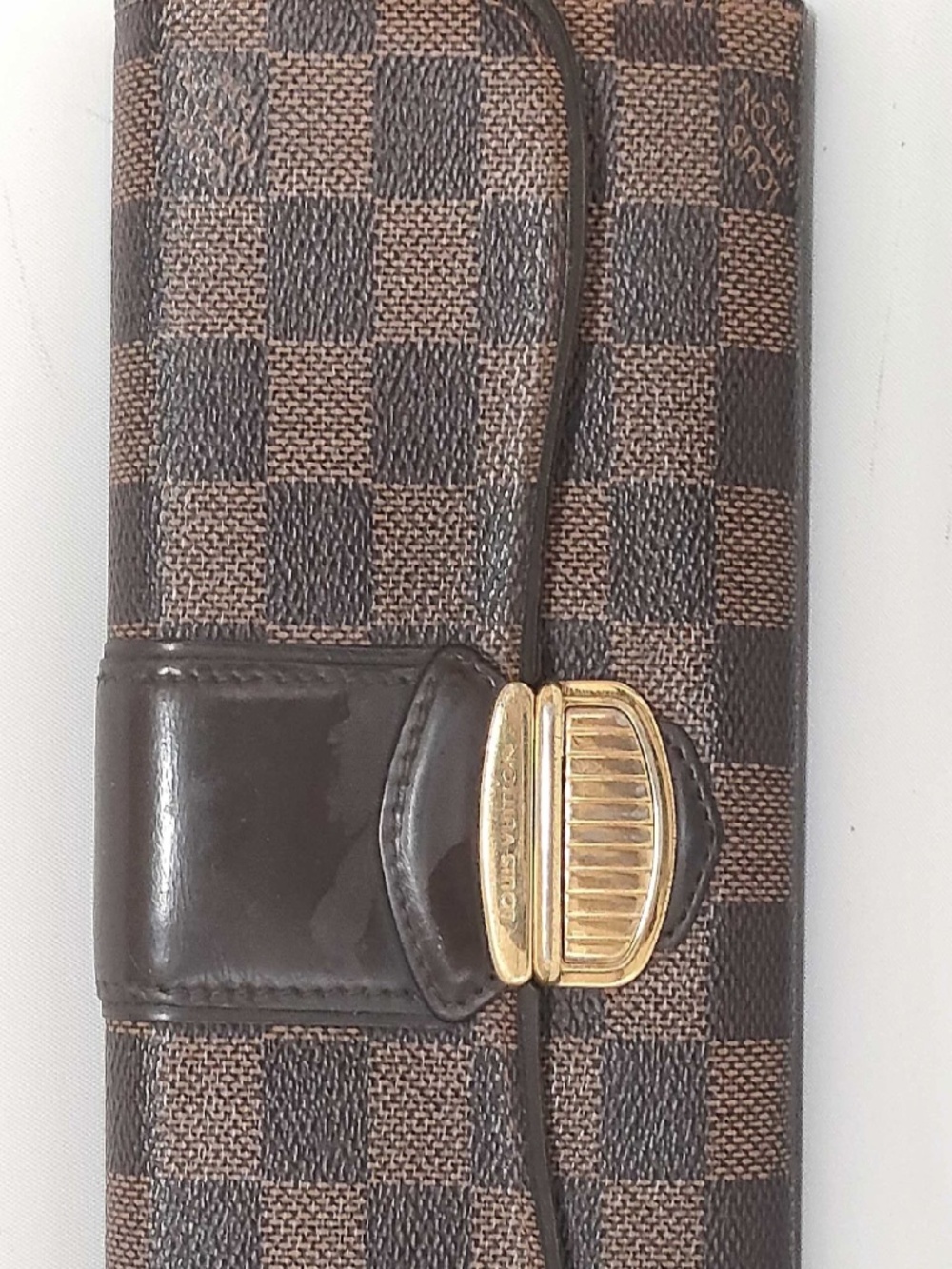 Louis Vuitton Damier Ebene Koala Long Wallet Brown Gold Hardware
